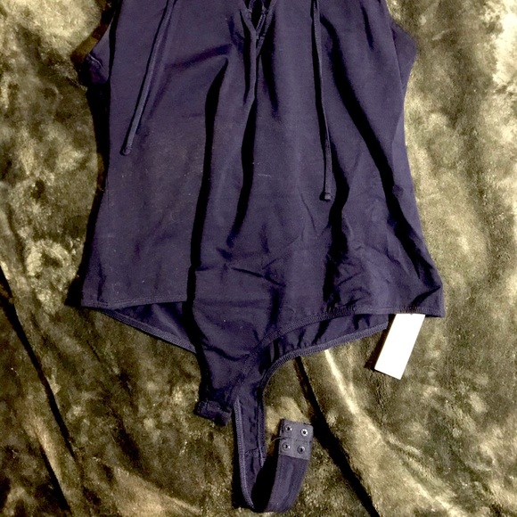 New York & Company Soho Navy leotard Large - Picture 2 of 4